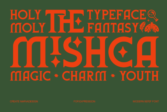 Mishca: A Modern Serif Font with Fantasy and Youthful Charm
