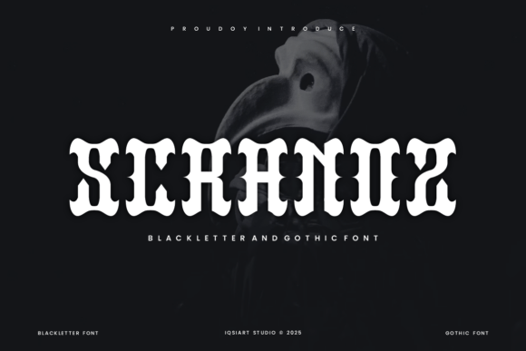 Scranoz: A Bold Blackletter Font for Dark-Themed Branding